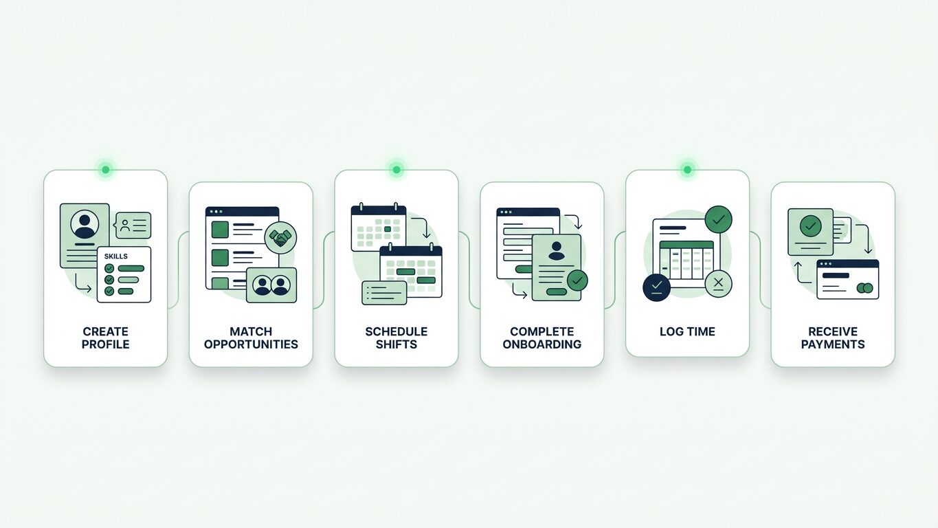 Infographic showing the main benefits of temporary staffing for UK employers, including flexibility and cost control.